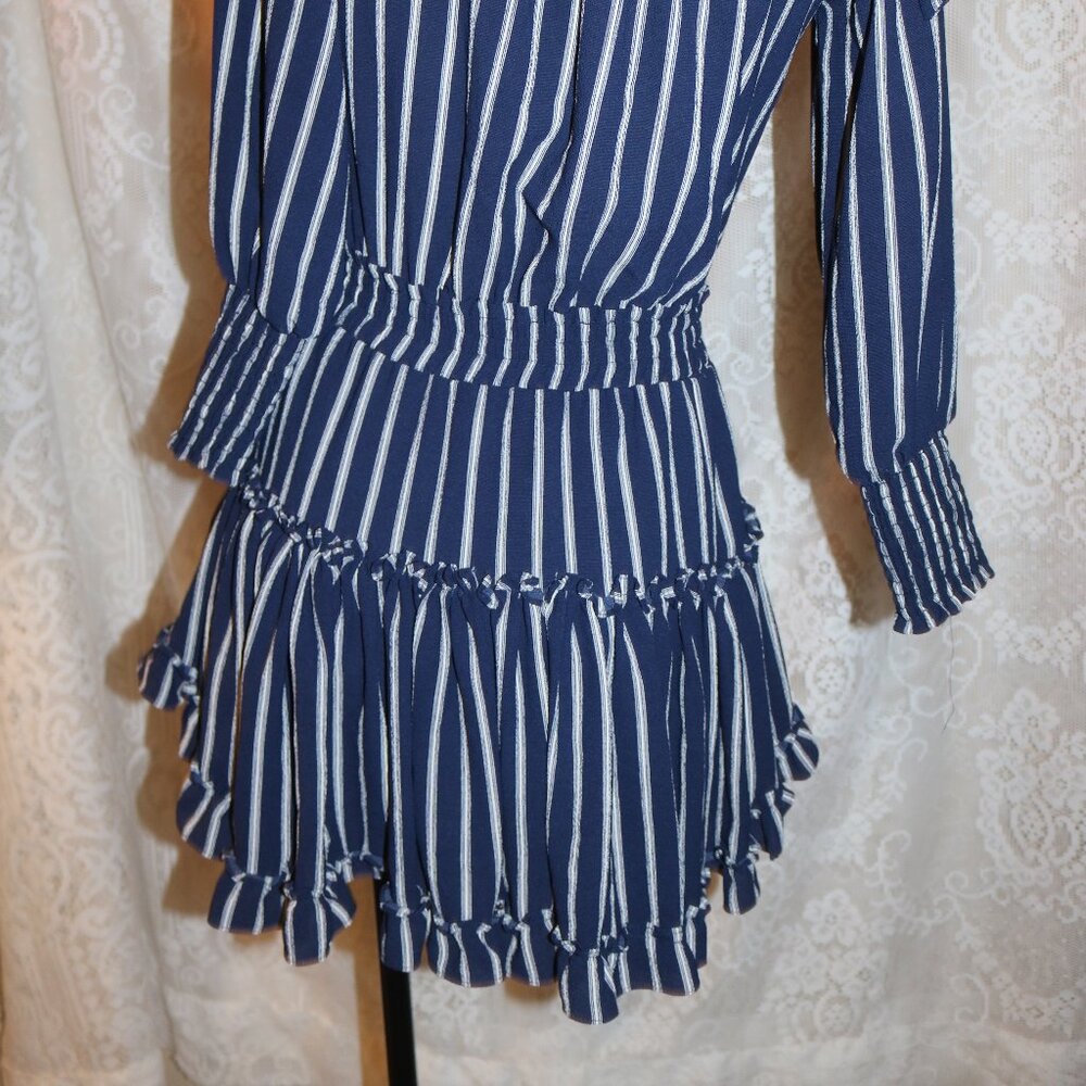MISA Los Angles minidress XS stripped, smocked and ruffled - Picture 4 of 9